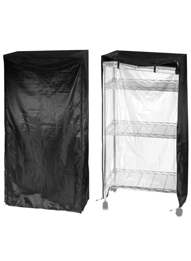 QWORK Storage Shelving Unit Cover, Wire Rack Cover for Shelf 36 x 14 x 72 inch, 210D Oxford Cloth, Keeps Rack Clean, For Home, Office, Storage and Garage, Black - Image 1