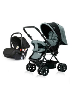 TEKNUM Reversible Baby Travel System With Ergonomically Designed Baby Car Seat - Dark Grey  - Image 1