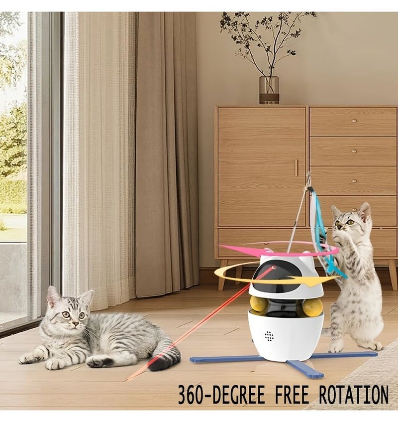 Interactive Cat Laser Toy With Smart Angle Adjust Ball And Feather Tumbler - Image 1
