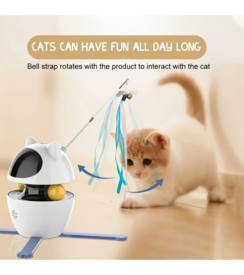 Interactive Cat Laser Toy With Smart Angle Adjust Ball And Feather Tumbler - Image 3