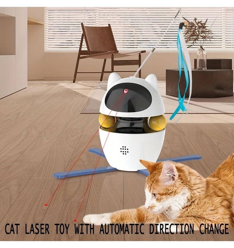 Interactive Cat Laser Toy With Smart Angle Adjust Ball And Feather Tumbler - Image 2