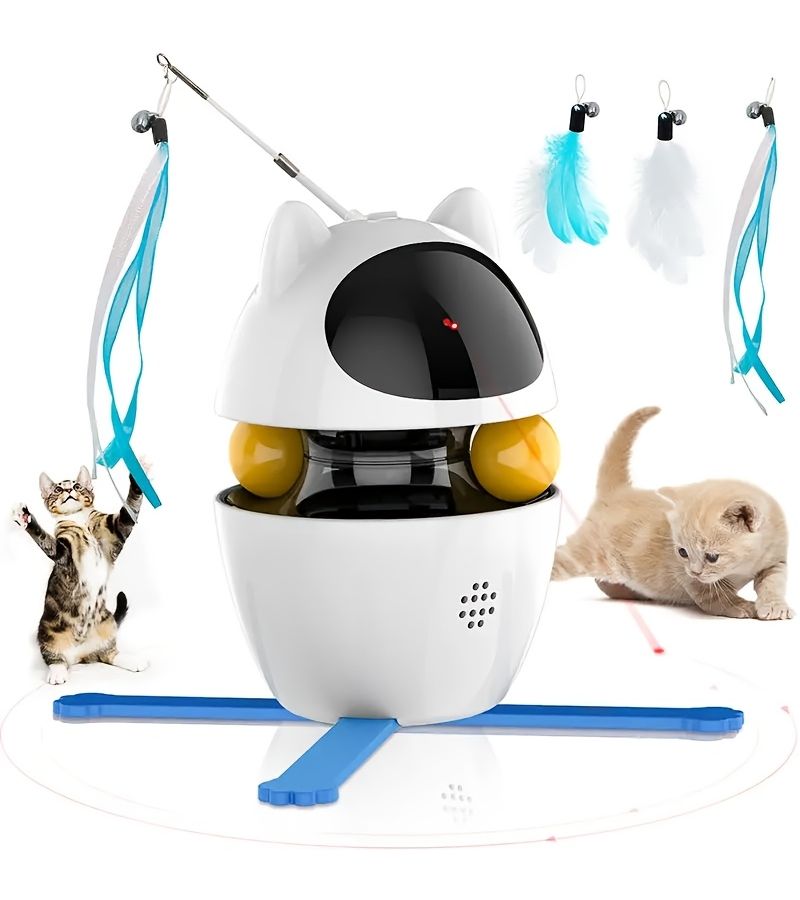 Interactive Cat Laser Toy With Smart Angle Adjust Ball And Feather Tumbler - Image 5