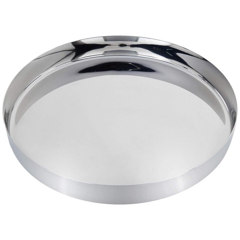 Regalo Regalo Stainless Steel Dinner Plate/Thali, 28 cm Dia, Straight Deep Wall Design- Medium- 12 inch Size with Life Time warrenty (Round-Plain-12inch, Set of 6) - Image 2