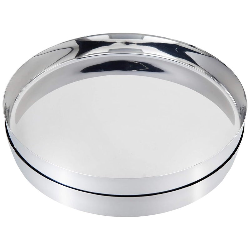 Regalo Regalo Stainless Steel Dinner Plate/Thali, 28 cm Dia, Straight Deep Wall Design- Medium- 12 inch Size with Life Time warrenty (Round-Plain-12inch, Set of 6) - Image 3