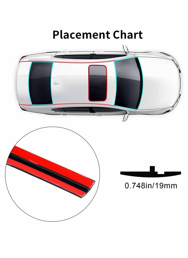 Y&D - Car Sealing Strip of Windshield Weather Rubber Front T Shape Automotive Door for Truck Window Decor (19 Feet) - Image 1