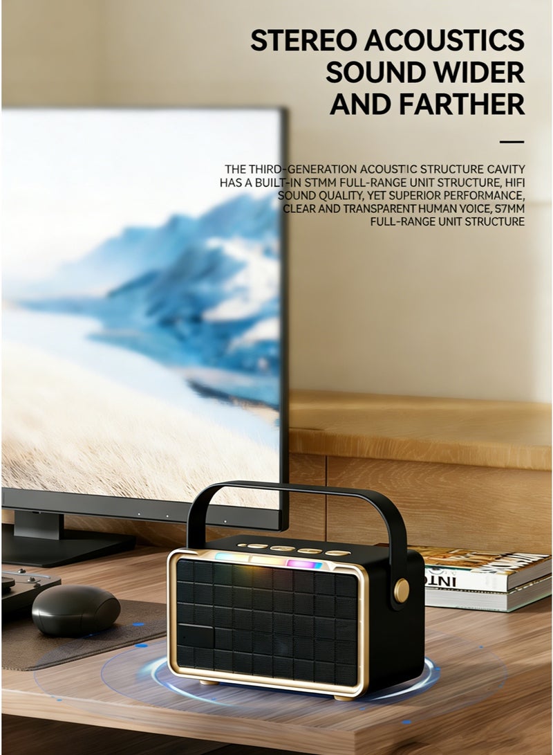 سيسلي مكبرات صوت كاريوكي - مكبر صوت كاريوكي محمول بلوتوث مع ميكروفون، إضاءة RGB ملونة، مكبر صوت ستيريو محمول خارجي - Image 5