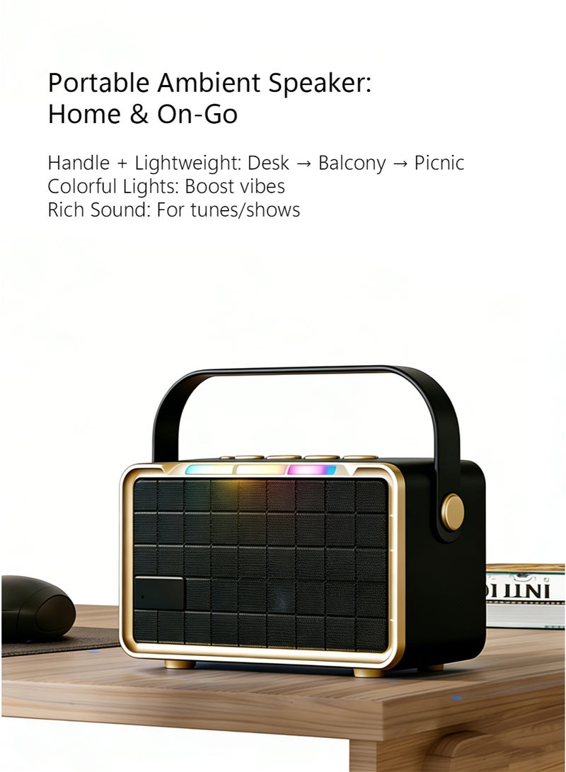 سيسلي مكبرات صوت كاريوكي - مكبر صوت كاريوكي محمول بلوتوث مع ميكروفون، إضاءة RGB ملونة، مكبر صوت ستيريو محمول خارجي - Image 2