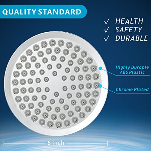 Nuodan High Pressure Rain Shower Head with 11'' Extension Arm - High Flow Rainfall Showerhead - Luxury Modern Look - Pressure Boosting(Round, Chrome) - Image 5
