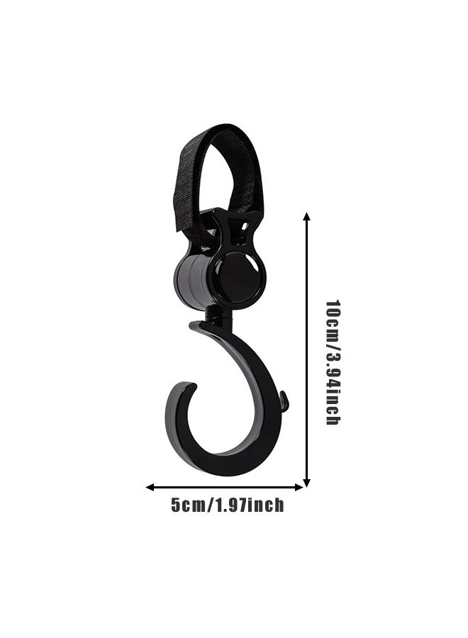 4 PCS 360° Rotation Multipurpose Stroller Hooks for Hanging Diaper Bags, Baby Stroller Wheelchair Hanger Clip Accessories - Image 2