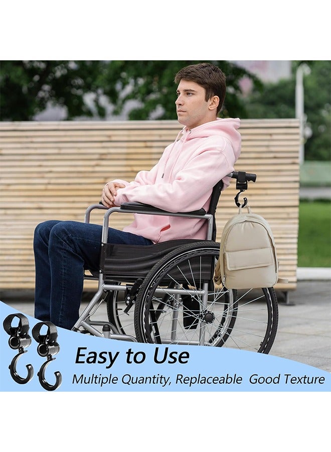4 PCS 360° Rotation Multipurpose Stroller Hooks for Hanging Diaper Bags, Baby Stroller Wheelchair Hanger Clip Accessories - Image 4