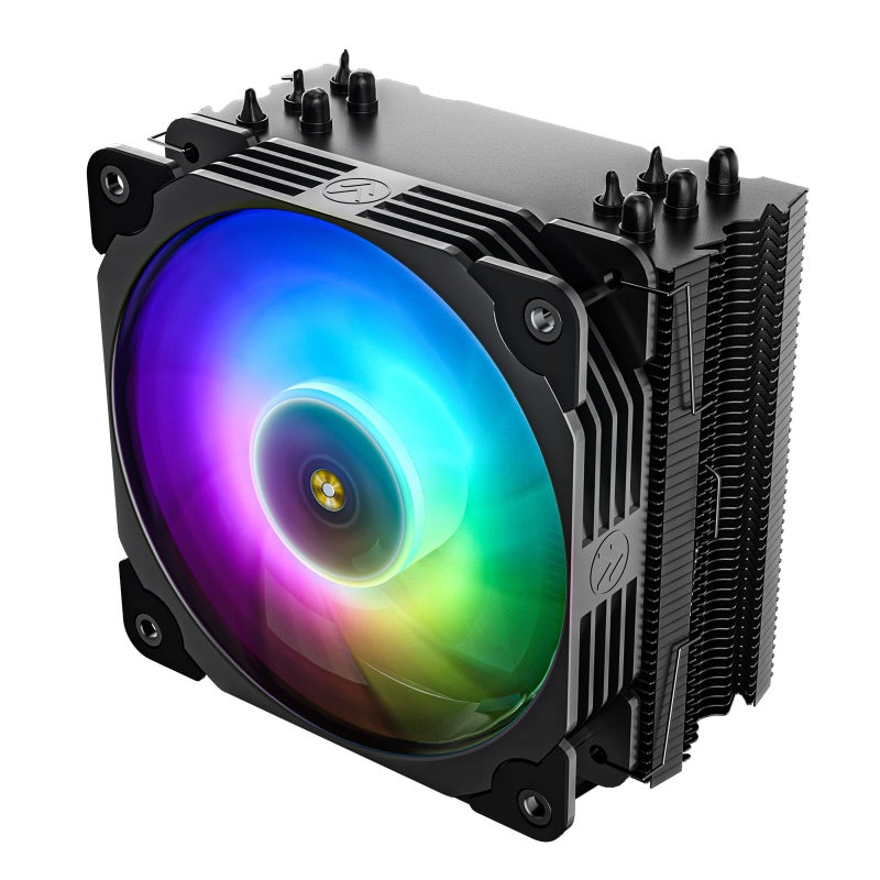 Vetroo V5 CPU Air Cooler with 5 Heat Pipes 120mm FDB PWM Processor Cooling for Intel LGA 1851/1700/1200/115X AMD AM5/AM4, Addressable RGB Lights Sync - Black - Image 1