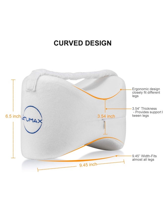 NATUMAX Knee Pillow for Side Sleepers - Sciatica Pain Relief - Back Pain, Leg Pain, Pregnancy, Hip and Joint Pain Memory Foam Leg Pillow + Free Sleep Mask and Ear Plugs - White - Image 5
