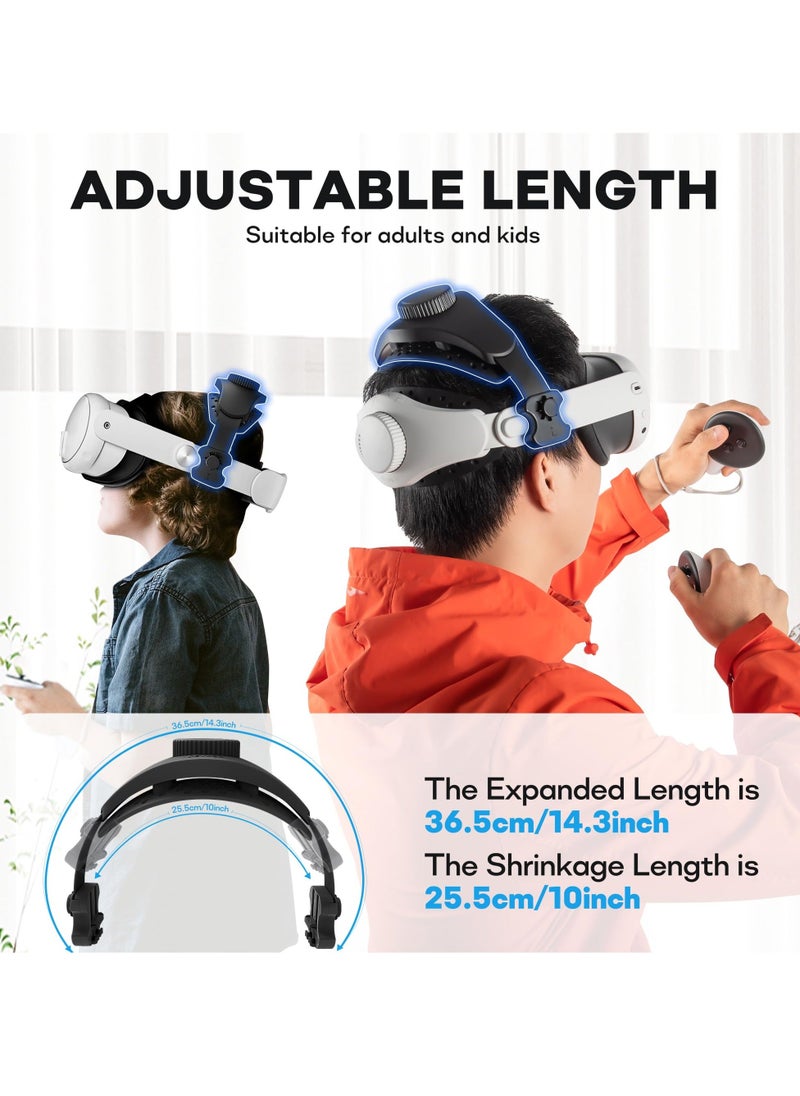 Generic - Adjustable Head Strap for Meta Quest Pro VR Reduce Head Pressure Lightweight Strap Enhanced Comfort and Gaming Immersion VR Compatible with Meta Quest 2 3 Elite Strap Pico 4 4Pro Gaming Headset - Image 1