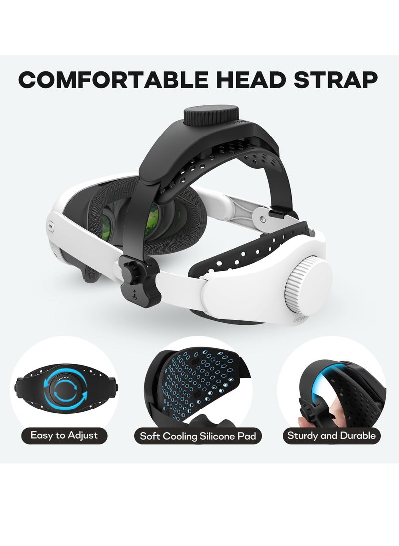 Generic - Adjustable Head Strap for Meta Quest Pro VR Reduce Head Pressure Lightweight Strap Enhanced Comfort and Gaming Immersion VR Compatible with Meta Quest 2 3 Elite Strap Pico 4 4Pro Gaming Headset - Image 1