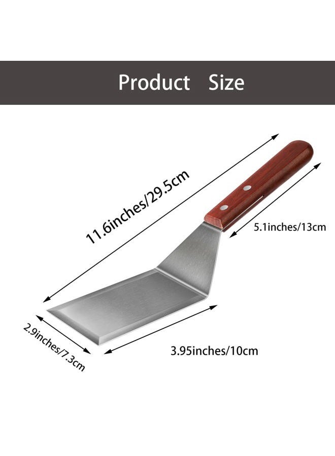 KLAQQED Metal Spatula for Cast Iron Skillet Grill Stainless Steel Spatula for Burger, Fish Turner Griddle Spatula, Spachulas Egg Flipper, Flat Top Metal Spatula for Cooking BBQ - Image 3