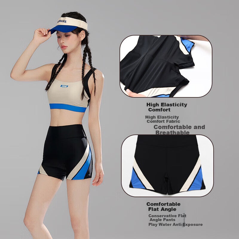 Sanqi Conservative Two-Piece Swimsuit for Women, Sports Long-Sleeve Cover-Up, Slimming And Concealing, Suitable for Hot Springs And Beach Vacation, Swimming Costume M - Image 2