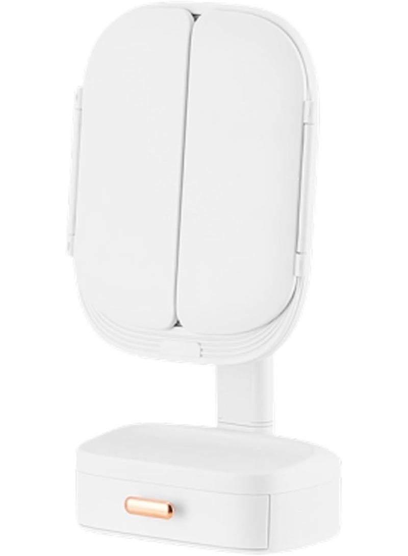 إلترازون Tri-Fold Makeup Mirror with Lights – Adjustable Touch Screen Vanity Mirror, 3 Panels Magnifying LED Mirror with Dual Power, Portable Folding Tabletop Dressing Mirror for Makeup & Skincare - Image 1