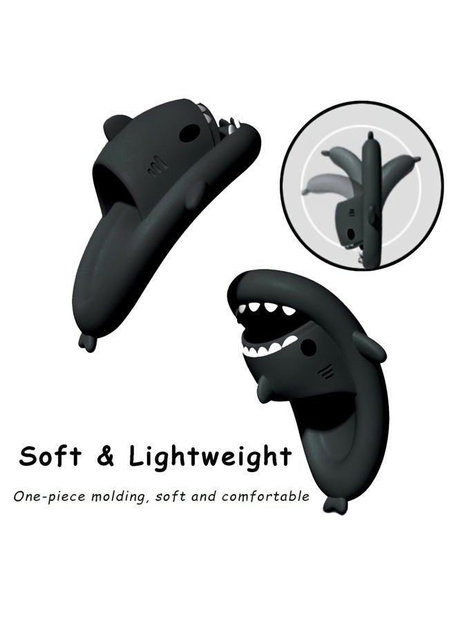 rosyclo Shark Slides for Women and Men, Cute Cloudy Shark Slippers Adult Summer Soft Lightweight Anti-Slip Thick Sole Open Toe beach house Baby Cloud Cushion Pillow Slide Sandals for Indoor & Outdoor, - Image 2