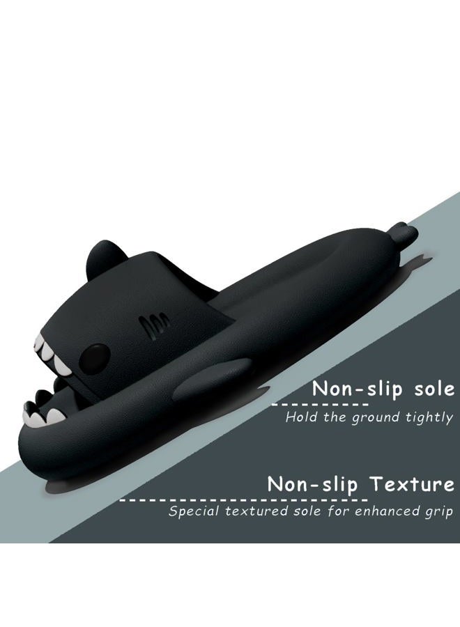 rosyclo Shark Slides for Women and Men, Cute Cloudy Shark Slippers Adult Summer Soft Lightweight Anti-Slip Thick Sole Open Toe beach house Baby Cloud Cushion Pillow Slide Sandals for Indoor & Outdoor, - Image 4