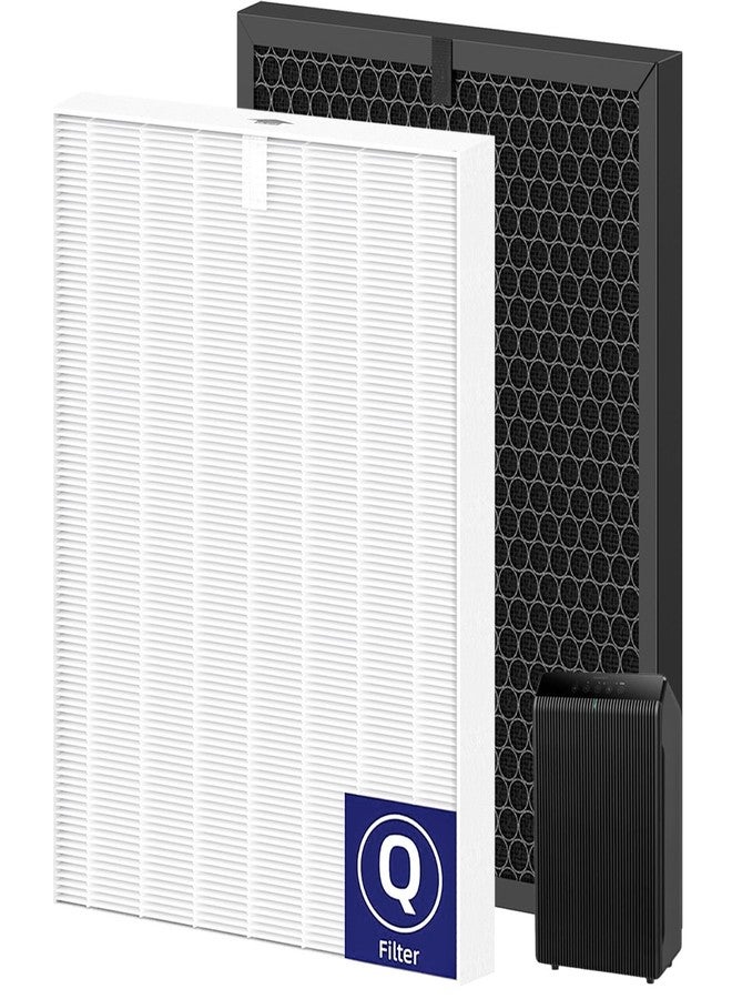 isinlive 5510 5520 Replacement Filter Q Compatible with Winix 5510, 5520 PlasmaWave Air Purifi-ers, 1 x HEPA Filter + 1 x Activated Carbon Filter Combo for Dust Pollen Pet Smoke, Part# 1712-0123-00 - Image 1