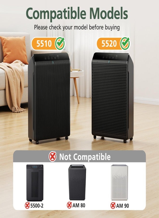 isinlive 5510 5520 Replacement Filter Q Compatible with Winix 5510, 5520 PlasmaWave Air Purifi-ers, 1 x HEPA Filter + 1 x Activated Carbon Filter Combo for Dust Pollen Pet Smoke, Part# 1712-0123-00 - Image 2