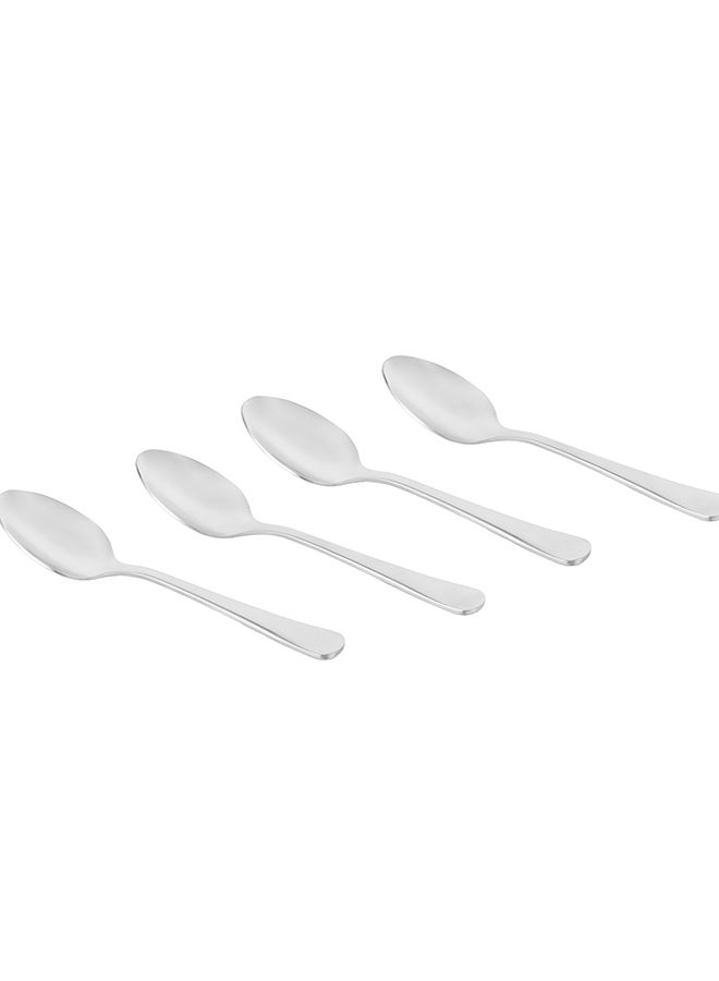 Royalford 13.5 cm Tea Spoon- RF12544/ Pack of 4, Stylish Finish, Light-Weight and 100% Food-Grade, Stainless Steel Construction/ Suitable for Dining Table, Home and Restaurant/ Dishwasher-Safe and Easy to Maintain/ Silver - Image 1
