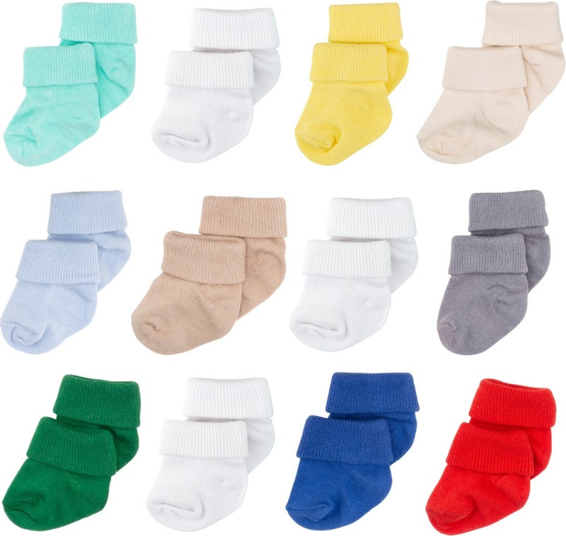 Novibaby 12 Pack Bamboo Newborn Baby Socks I Mix Size I Girl Boy Baby Socks  - Image 4