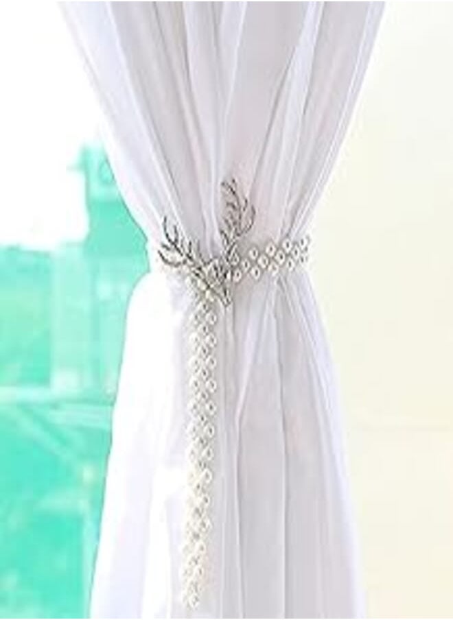 Generic RFHK Pearl Elk Leaves Curtain Clips Curtain Curtain Tie Clip Buckle Clip Curtain Accessories Home Decor 