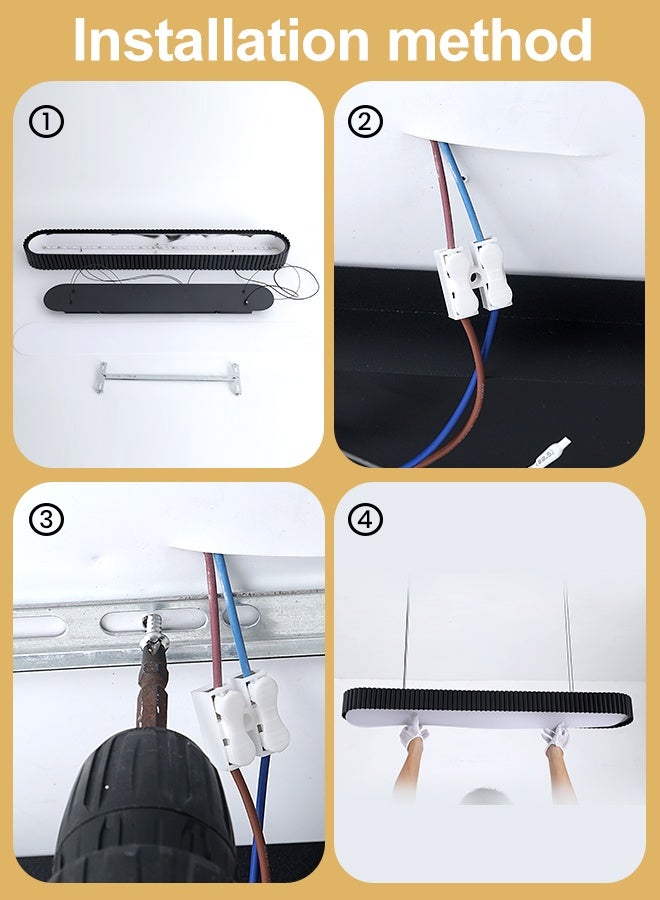 YATAI LIGHTING 100cm Modern Oval LED Chandelier, 54W Dimmable Pendant Light with Remote, Adjustable Height, 3-Color 3000K to 6000K, Black Minimalist Ceiling Fixture for Bedroom, Dining and Living Areas - Image 5