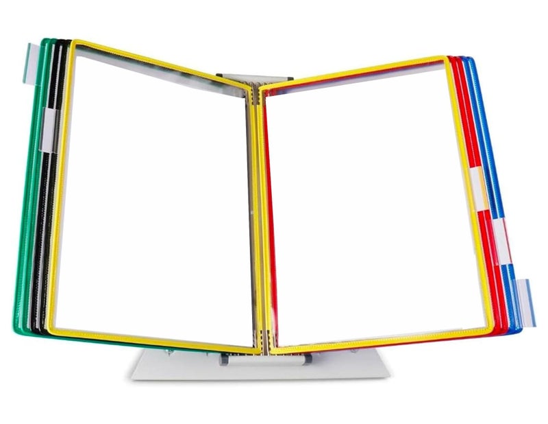 DJOIS by Tarifold  Desktop Reference  Display System  Durable Steel Wire Frames  LetterSize  10 DoubleSided Pockets  20 Sheet Capacity  Expandable  Made in France  Assorted Colors