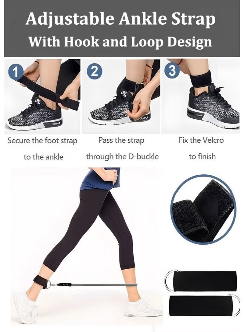 YIM-VIBEHAUS 150 lbs Resistance Bands Set with Handles Exercise Bands for Women and Men with Door Anchor, Foot Straps, Carry Bag, Workout Bands for Arm Training, Heavy Resistance Training, Body Shape ,Yoga, Gradient Gray - Image 5