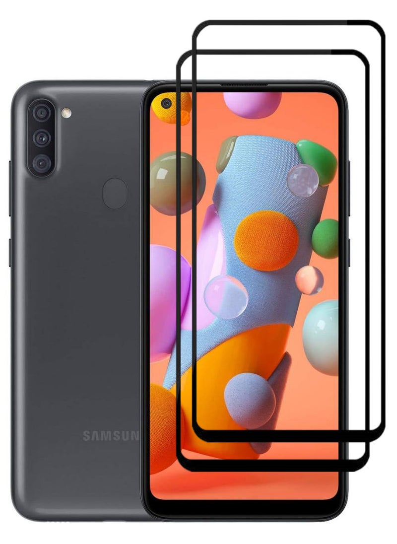 RAYON 2 Pack Tempered Glass Screen Protector 5D Designed For Samsung Galaxy A11 Full Screen Coverage And Bubble Free - Image 1