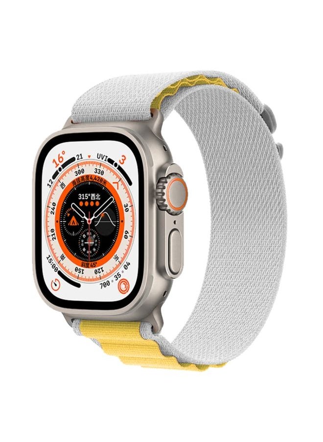 Generic - Replacement Strap For Apple Watch Ultra 49mm Nylon Watch Band Yellow + Grey - Image 1