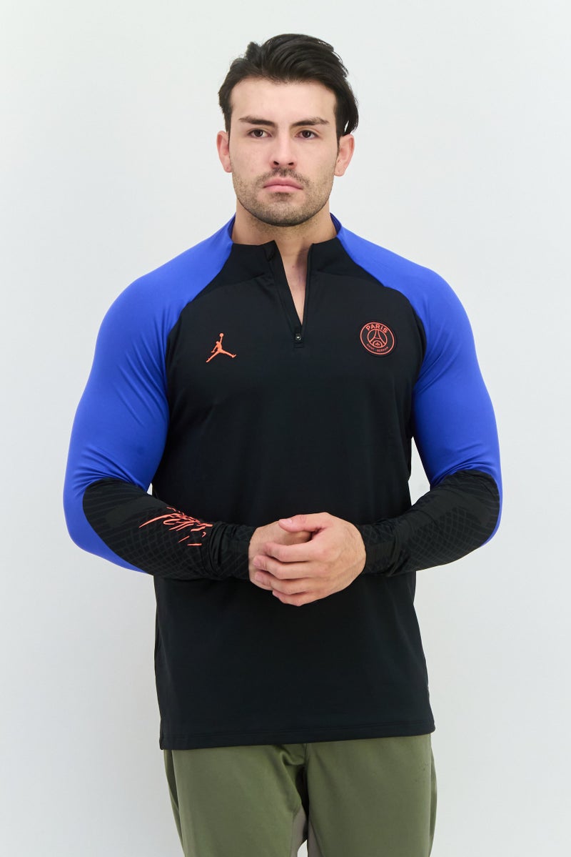 Air Jordan Men Slim Fit Logo Sleeve Training Sweatshirt, Black  - Image 1