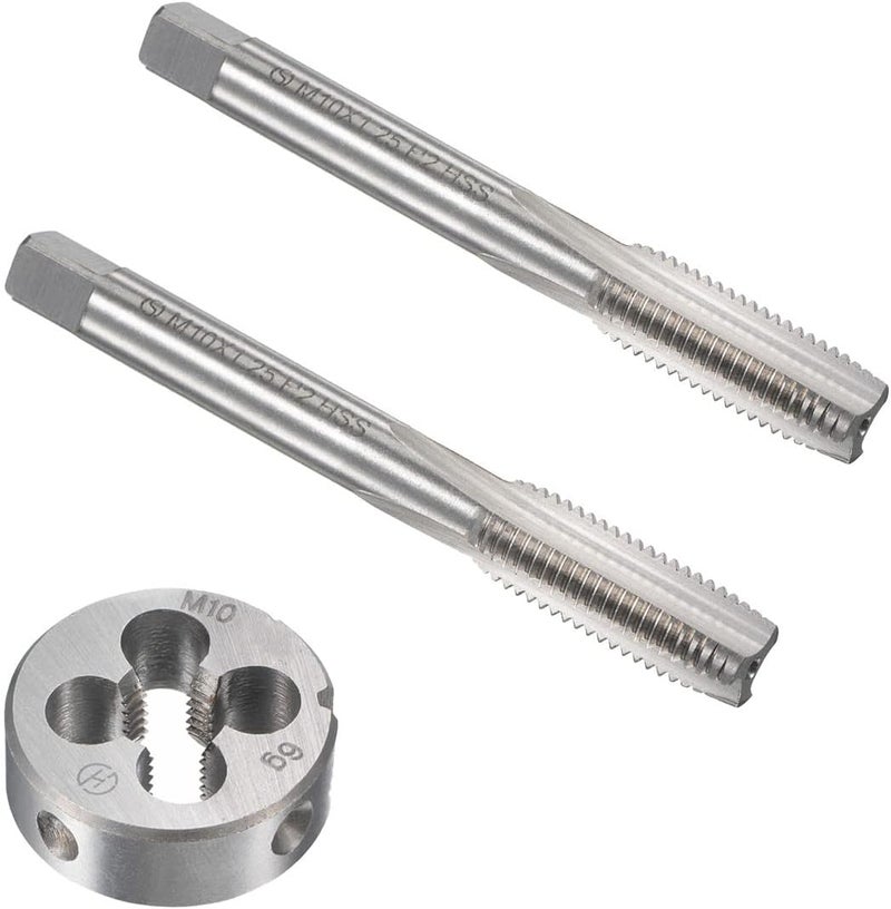 Mactoom 10mm x 1.25 HSS Metric Tap and Die Set Right Hand Thread,Tapping DIY Tool 3pcs (M10 x 1.25mm) - Image 1