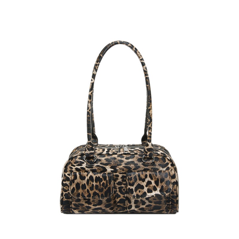 2024 Leopard Print Portable Pillow Bag Autumn New Large Capacity Bag Fashion Commuting Shoulder Bag - Image 1