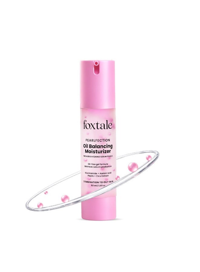 Foxtale Oil-Balancing Gel Face Moisturizer with Niacinamide & Cica | 8hr Oil-Free Glow | Lightweight & Non-Greasy | Reduces Acne & Calms Skin | For Oily & Acne-Prone Skin, 50 ml | Men & Women - Image 1