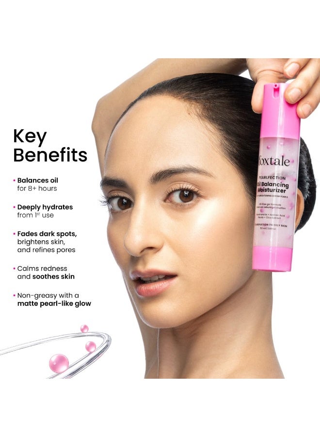 Foxtale Oil-Balancing Gel Face Moisturizer with Niacinamide & Cica | 8hr Oil-Free Glow | Lightweight & Non-Greasy | Reduces Acne & Calms Skin | For Oily & Acne-Prone Skin, 50 ml | Men & Women - Image 2
