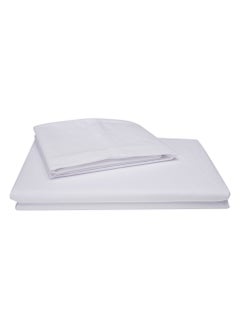 Home-Tex Design 2-Piece Hometex Design Flat Sheet Set Single White - 1 Flat Sheet (150x260cm) + 1 Pillow Cover (50x75cm)  - Image 3