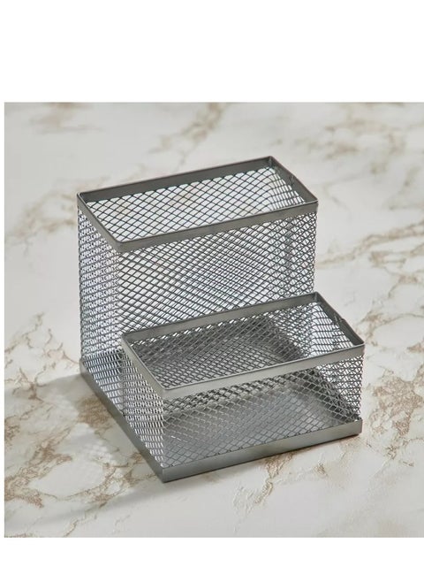 Adele Multi Purpose Metal Mesh Holder - 10.5x10.5x10.4 cm