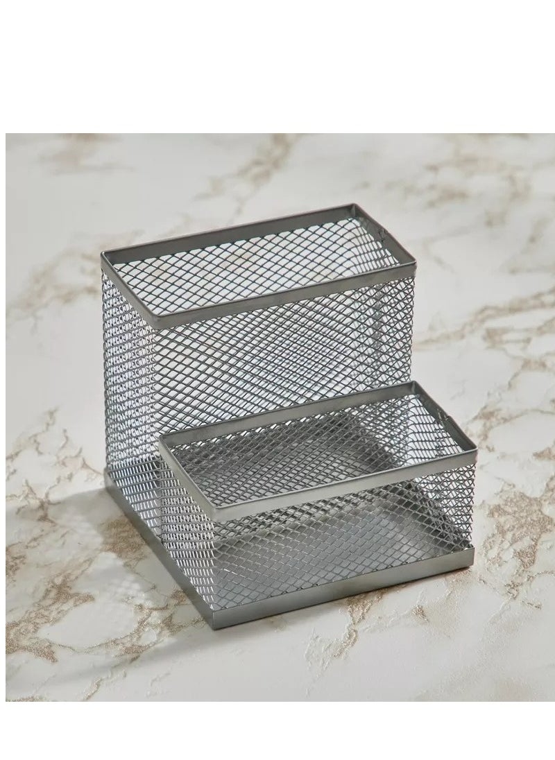 Adele Multi Purpose Metal Mesh Holder - 10.5x10.5x10.4 cm