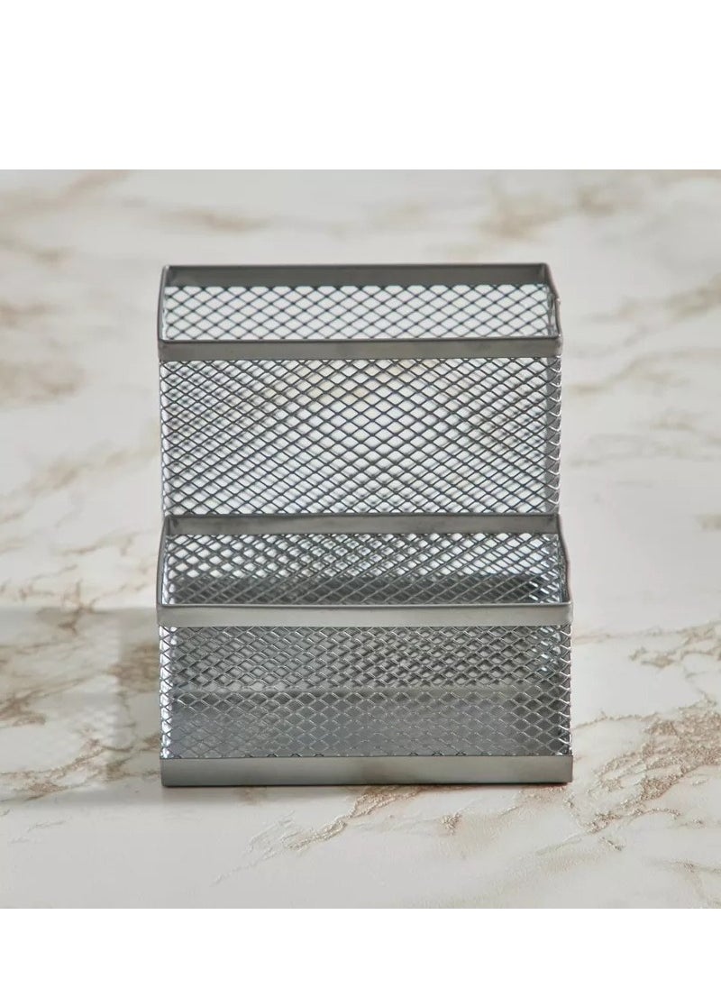Adele Multi Purpose Metal Mesh Holder - 10.5x10.5x10.4 cm
