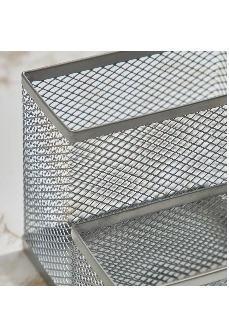 Adele Multi Purpose Metal Mesh Holder - 10.5x10.5x10.4 cm