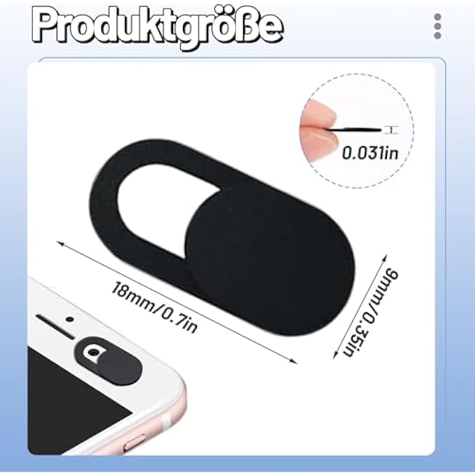 rayihni PACK OF 30 MOBILE PHONE CAMERA COVERS, LAPTOP CAMERA COVER, SLIDING FOR PROTECTION OF YOUR PRIVACY, ULTRA THIN WEB CAMERA COVER, FOR COMPUTER, MOBILE PHONE, TABLET, LAPTOPS (BLACK) - Image 2