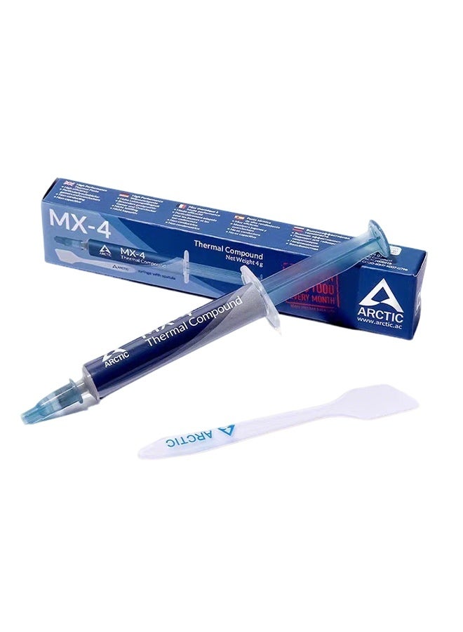 أركتيك معجون حراري MX-4 (يشمل ملعقة، 4 جرام) لوحدة المعالجة المركزية ووحدة معالجة الرسومات (GPU) للكمبيوتر الشخصي، وبلاي ستيشن 4، وإكس بوكس، معاجين حرارية موصلة للحرارة مصنوعة من السيليكون، مركب حراري يتميز بموصلية حرارية عالية، ومتانة طويلة، وتطبيق آمن، وغير موصل للحرارة. - Image 5