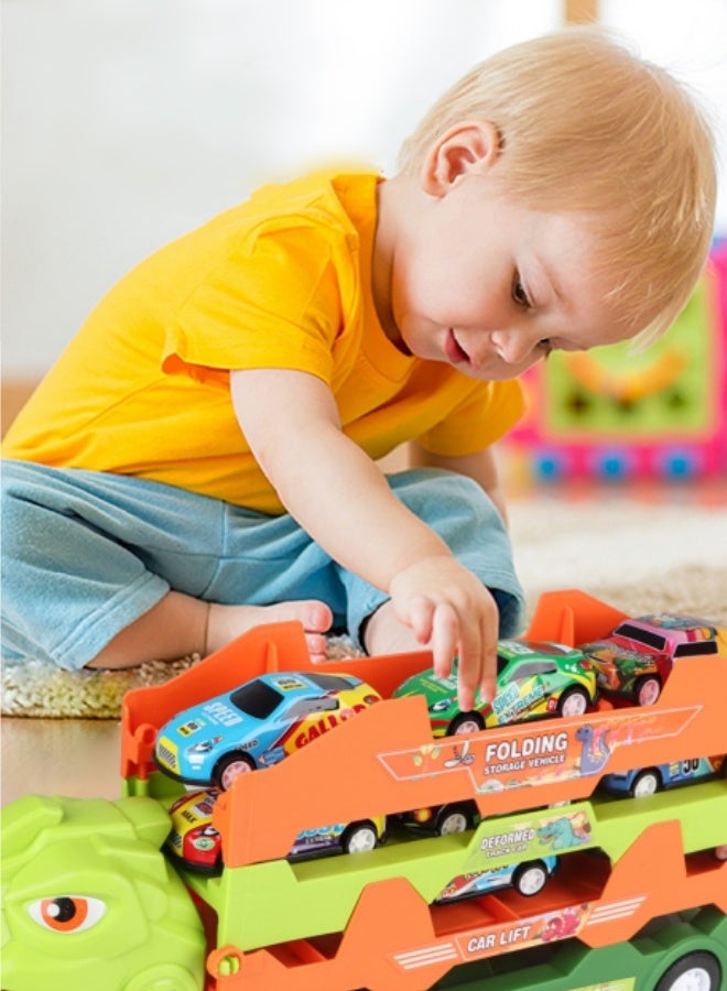 Racing Track Car Toy Playset,Catapult Dinosaur Car,Race Car Toy Set For Kids,Foldable Car Race Track,Car Toys With Tracks Accessories For Toddlers 3+,Educational Toy For Boys & Girls,Birthday Party Gift,Toys Gifts For 3+ Year Old(Blue Dinosaur) - Image 4