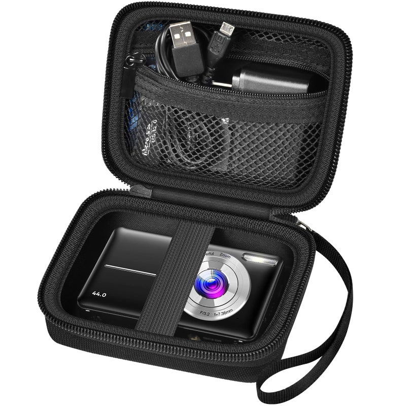 ALKOO Digital Camera Case Compatible with VAHOIALD FHD 1080P/ for CAMKORY Digital Point and Shoot/for KODAK PIXPRO FZ45-BK 16MP Vlogging/for IWEUKJLO/for Nsoela, Holder for SD Card More- Black (Box Only) - Image 1