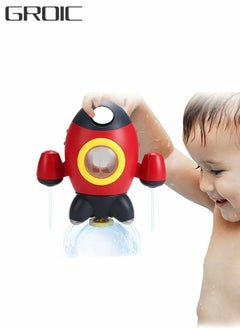 Bath Toys, Space Rocket Bath Toys for Toddlers, Spray Water Baby Bath Toys with Rotating Fountain, Shower Bathtub Toys for Kids