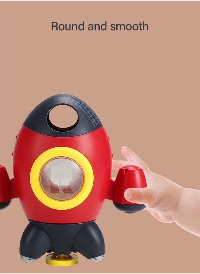 GROIC - Bath Toys, Space Rocket Bath Toys for Toddlers, Spray Water Baby Bath Toys with Rotating Fountain, Shower Bathtub Toys for Kids - Image 1