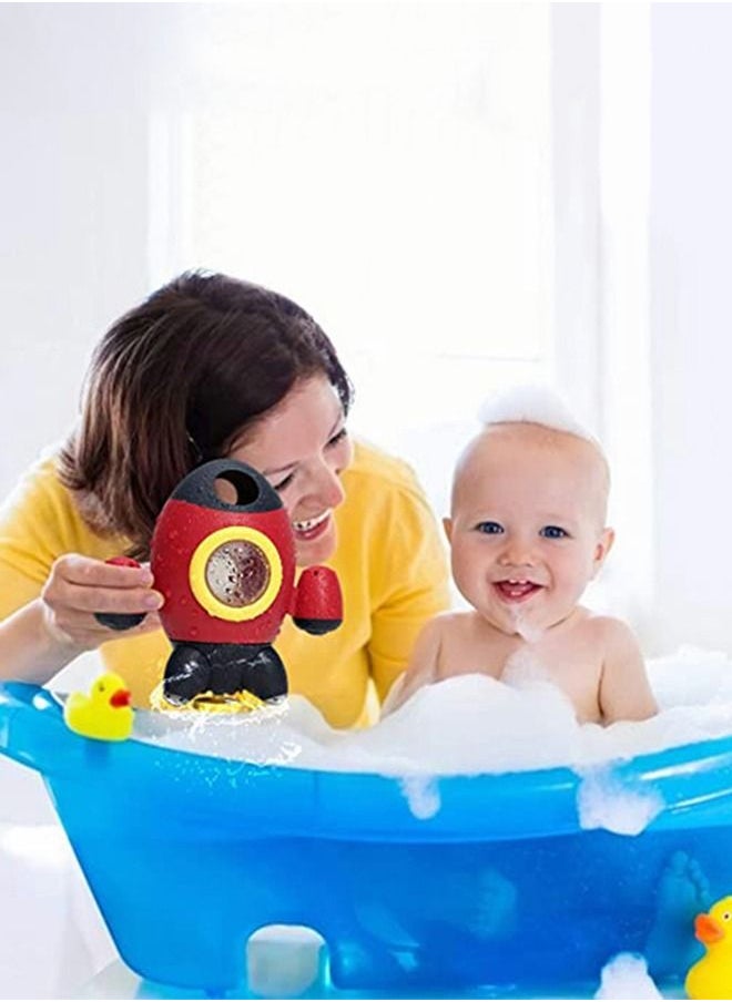GROIC - Bath Toys, Space Rocket Bath Toys for Toddlers, Spray Water Baby Bath Toys with Rotating Fountain, Shower Bathtub Toys for Kids - Image 1